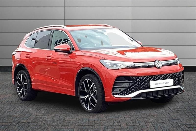 Persimmon red Used 2024 VW Tiguan R-line SUV | £33,695 (Expensive) - Image 1/3