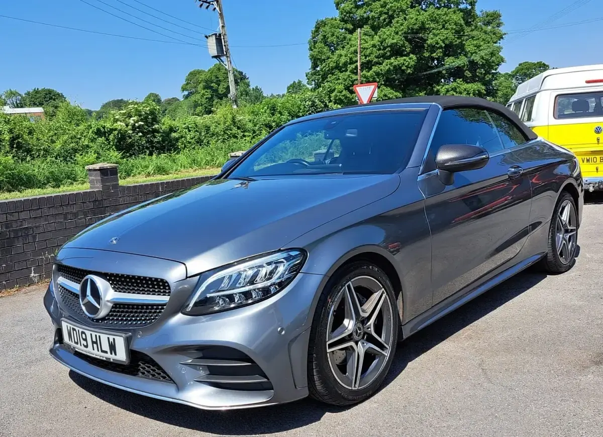 Used Mercedes C220 AMG line 194 HP (142 kW) 2019 Grey Cabriolet