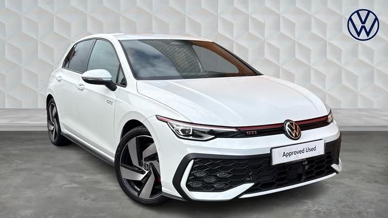 Pure white Used 2025 VW Golf VIII GTI Hatchback | £34,450 (Expensive) - Image 1/4