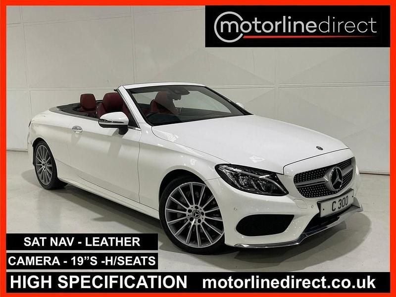 White Used 2018 Mercedes C300 AMG Line Premium Plus Cabriolet | £22,575 (Fair price) - Image 1/4