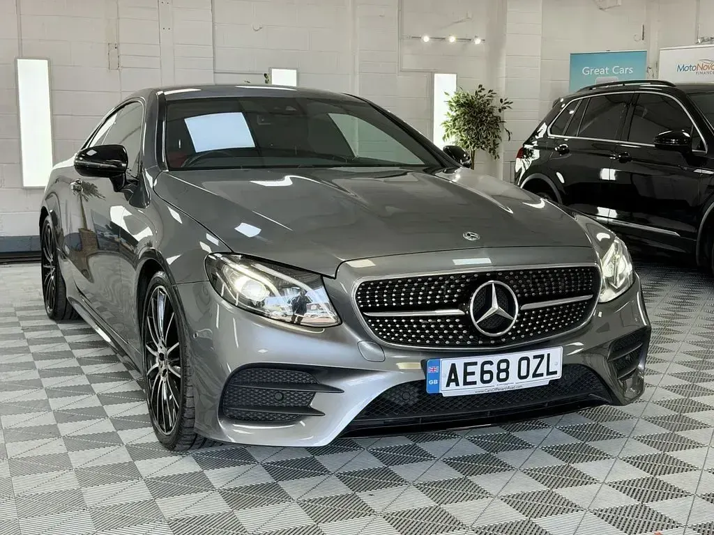 Used Mercedes E220 AMG line 194 HP (142 kW) 2018 Grey Coupe