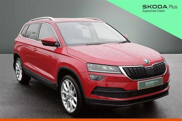 Velvet red metallic Used 2018 Skoda Karoq SUV | £14,395 (Fair price) - Image 1/4