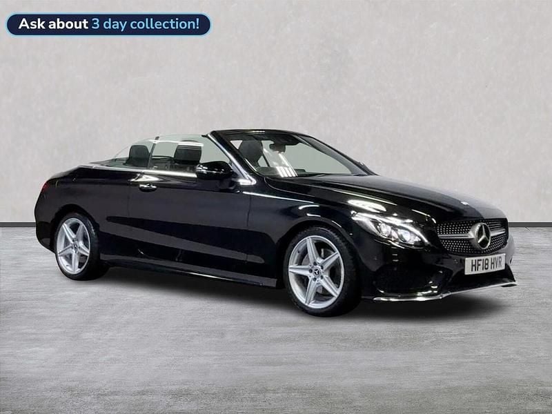 Black Used 2018 Mercedes C220 AMG line Cabriolet | £15,949 (Fair price) - Image 1/4