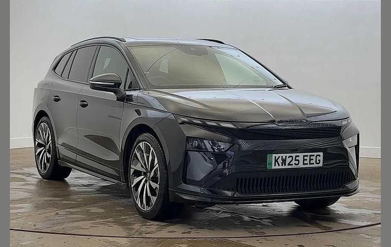 Black magic pearl effect Used 2025 Skoda Enyaq iV SportLine SUV | £34,999 (A bit pricey) - Image 1/4