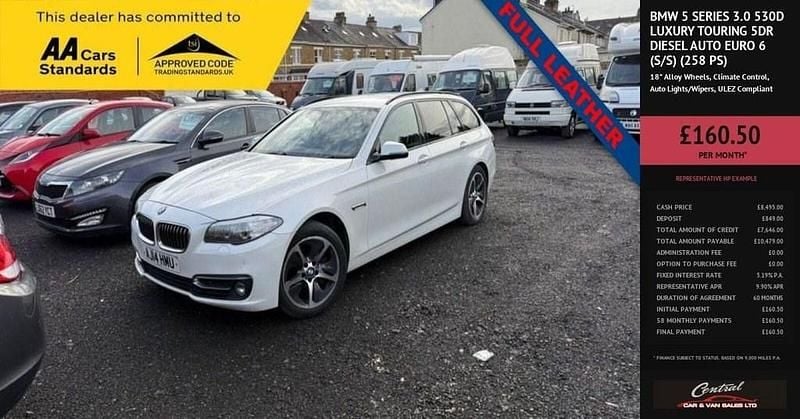 White Used 2014 BMW 530 Luxury Line Estate | £8,495 (Fair price) - Image 1/4