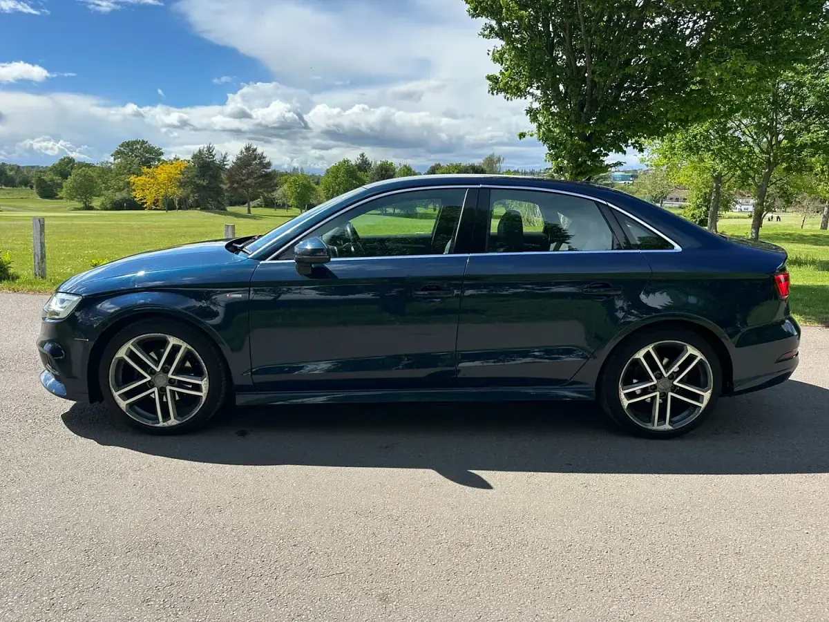 Used Audi A3 S-Line 116 HP (85 kW) 2019 Blue Sedan