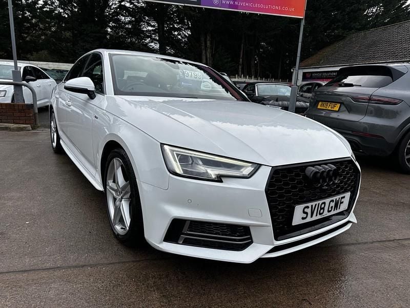 White Used 2018 Audi A4 S-Line Sedan | £9,499 (Fair price) - Image 1/4