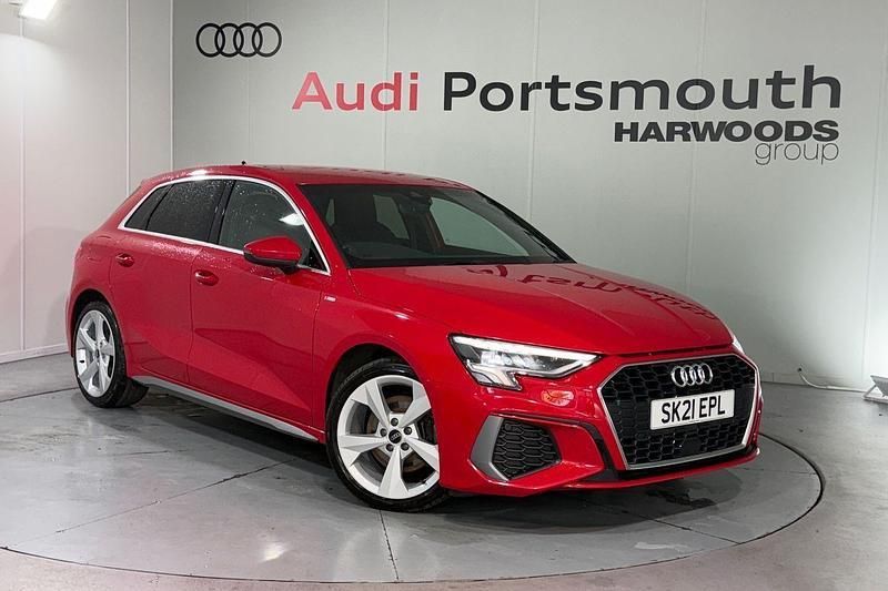 Red Used 2021 Audi A3 Sportback S-Line Hatchback | £16,790 (Fair price) - Image 1/4