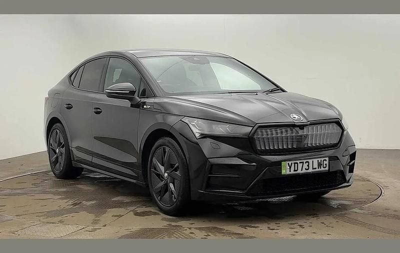 Black magic pearl effect Used 2023 Skoda Enyaq iV vRS SUV | £28,900 (Fair price) - Image 1/4