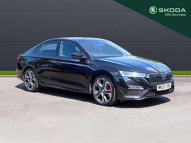 Black magic pearl effect Used 2023 Skoda Octavia vRS Hatchback | £23,550 (Fair price) - Image 1/4
