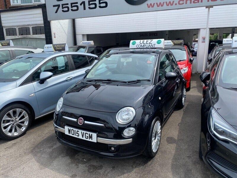 Black Used 2015 Fiat 500 Lounge Hatchback | £4,295 (Good price) - Image 1/3