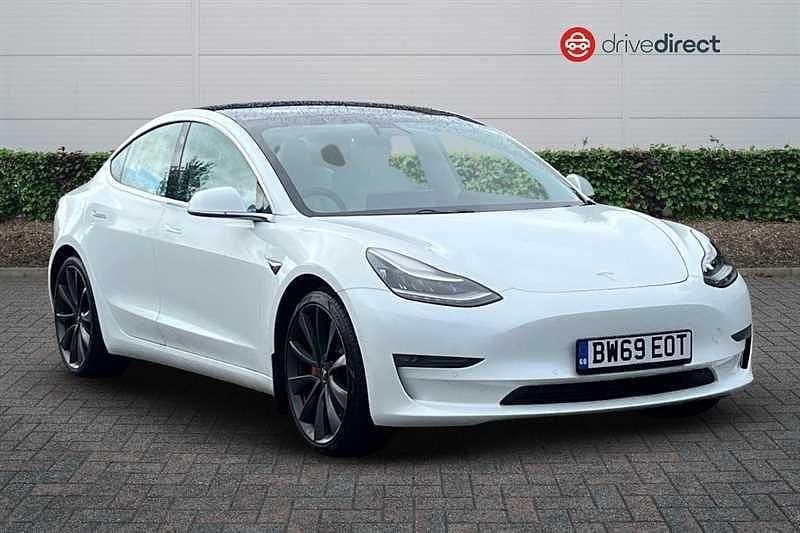 White Used 2020 Tesla Model 3 Performance Sedan | £17,082 (Good price) - Image 1/4