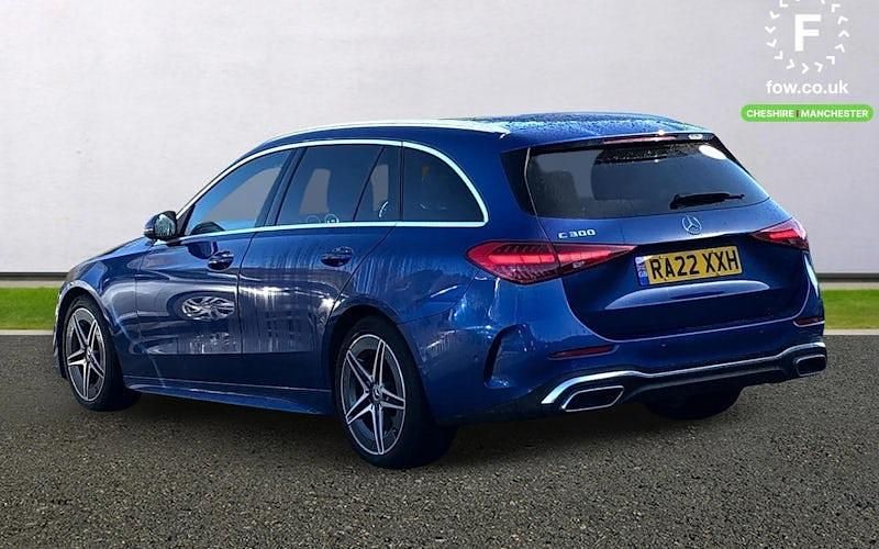 Used Mercedes C300 AMG line 258 HP (189 kW) 2022 Blue Estate