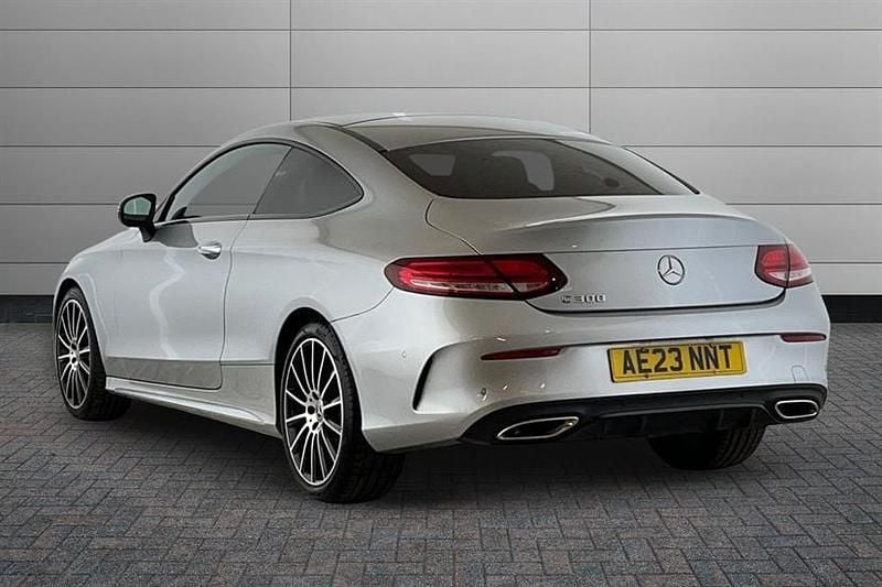 Used Mercedes C300 AMG line 258 HP (189 kW) 2023 Hightech silver Coupe