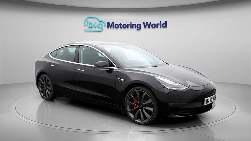 Black Used 2020 Tesla Model 3 Performance Sedan | £17,392 (Good price) - Image 1/4
