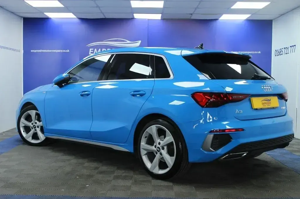 Used Audi A3 S-Line 150 HP (110 kW) 2021 Blue Sedan