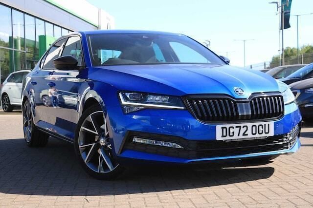 Race blue metallic Used 2022 Skoda Superb SportlinePlus Hatchback | £23,995 (Fair price) - Image 1/4