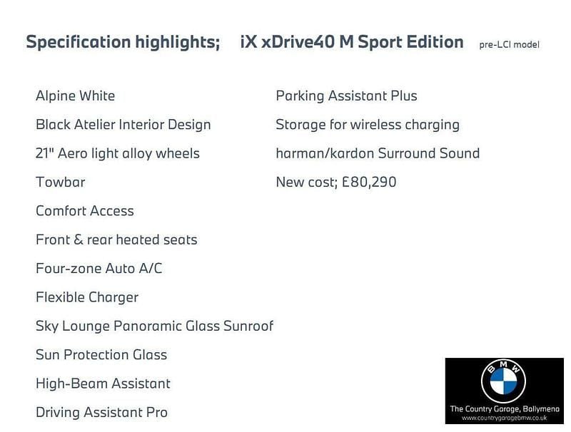 Used BMW iX M Sport 236 kW (322 HP) 2023 White SUV