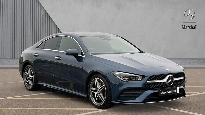 Denim blue metallic Used 2020 Mercedes CLA220 AMG Line Premium Plus Sedan | £22,490 (Fair price) - Image 1/4