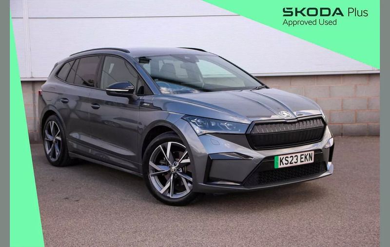 Graphite grey metallic Used 2023 Skoda Enyaq iV SportLine SUV | £28,495 (Fair price) - Image 1/4