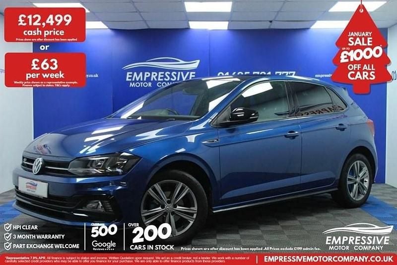 Blue Used 2019 VW Polo R-line Hatchback | £12,499 (Fair price) - Image 1/1