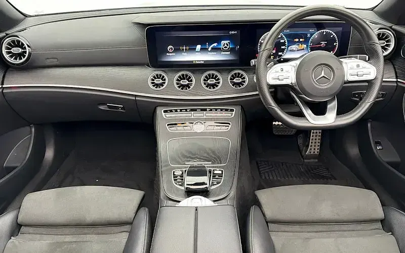 Used Mercedes E220 AMG line 194 HP (142 kW) 2021 Blue Cabriolet