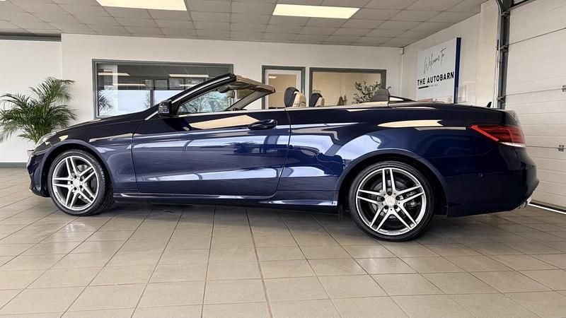 Used Mercedes E220 AMG line 175 HP (128 kW) 2014 Blue Cabriolet