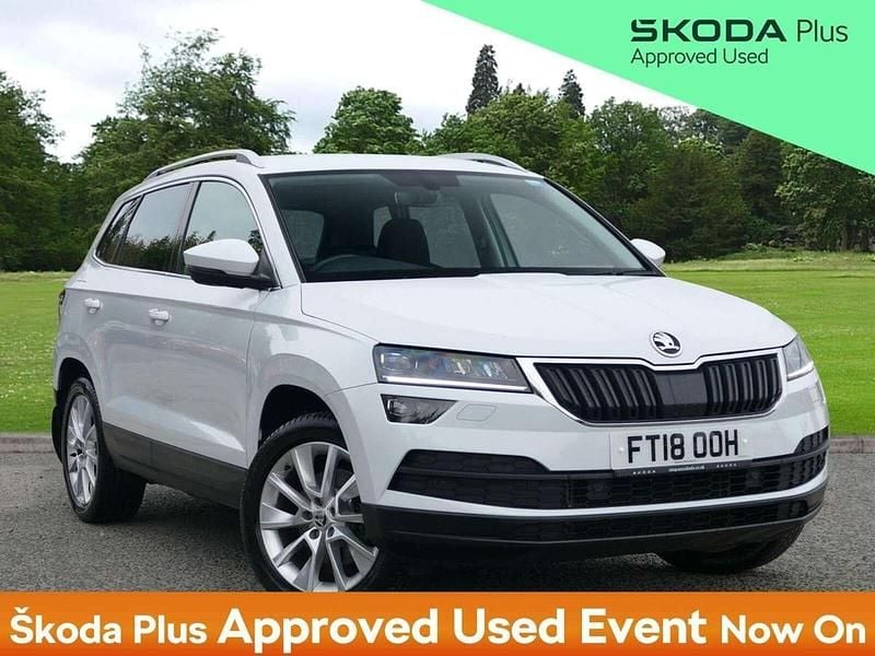 Moon white metallic Used 2018 Skoda Karoq SE L SUV | £15,295 (Good price) - Image 1/3