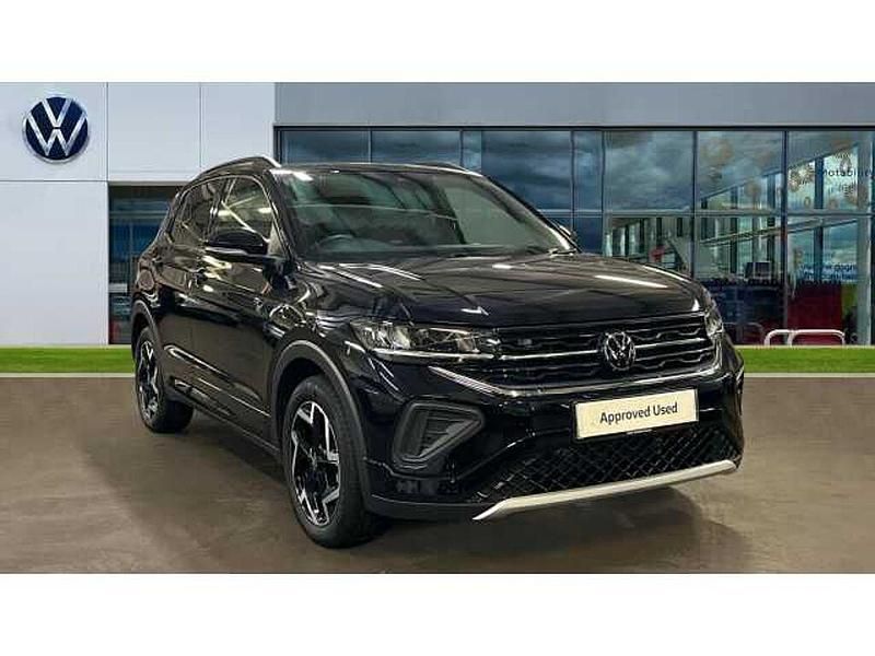 Deep black pearl Used 2025 VW T-Cross R-line SUV | £24,955 (A bit pricey) - Image 1/4