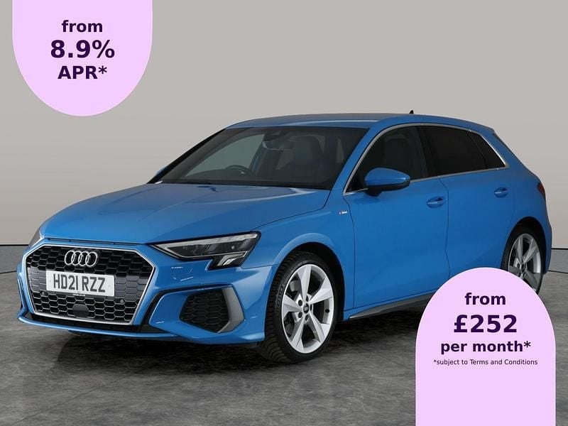 Blue Used 2021 Audi A3 Sportback S-Line Hatchback | £18,989 (Fair price) - Image 1/2