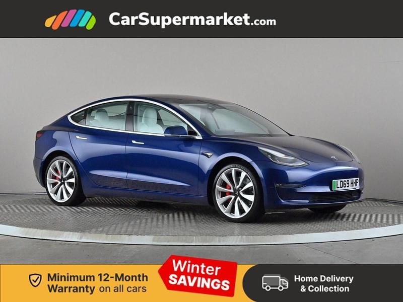 Blue Used 2019 Tesla Model 3 Performance Sedan | £19,197 (Good price) - Image 1/3