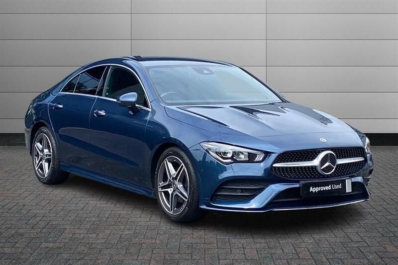 Denim blue Used 2021 Mercedes CLA180 AMG Line Premium Sedan | £23,395 (Fair price) - Image 1/4