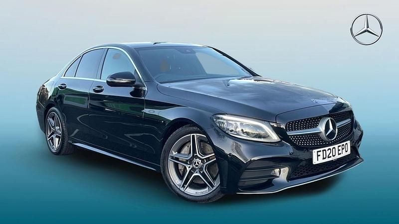 Obsidian black metallic Used 2020 Mercedes C300 AMG line Sedan | £18,995 (Fair price) - Image 1/4