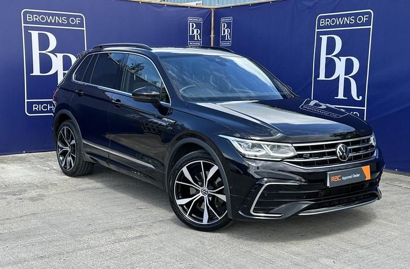 Black Used 2021 VW Tiguan R-line SUV | £26,249 (Fair price) - Image 1/3