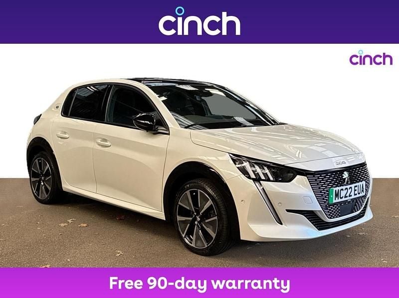 White Used 2022 Peugeot e-208 Premium Hatchback | £14,849 (Fair price) - Image 1/3