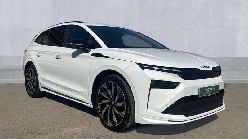 Moon white metallic New 2025 Skoda Enyaq iV SportLine SUV | £41,290 (Expensive) - Image 1/4