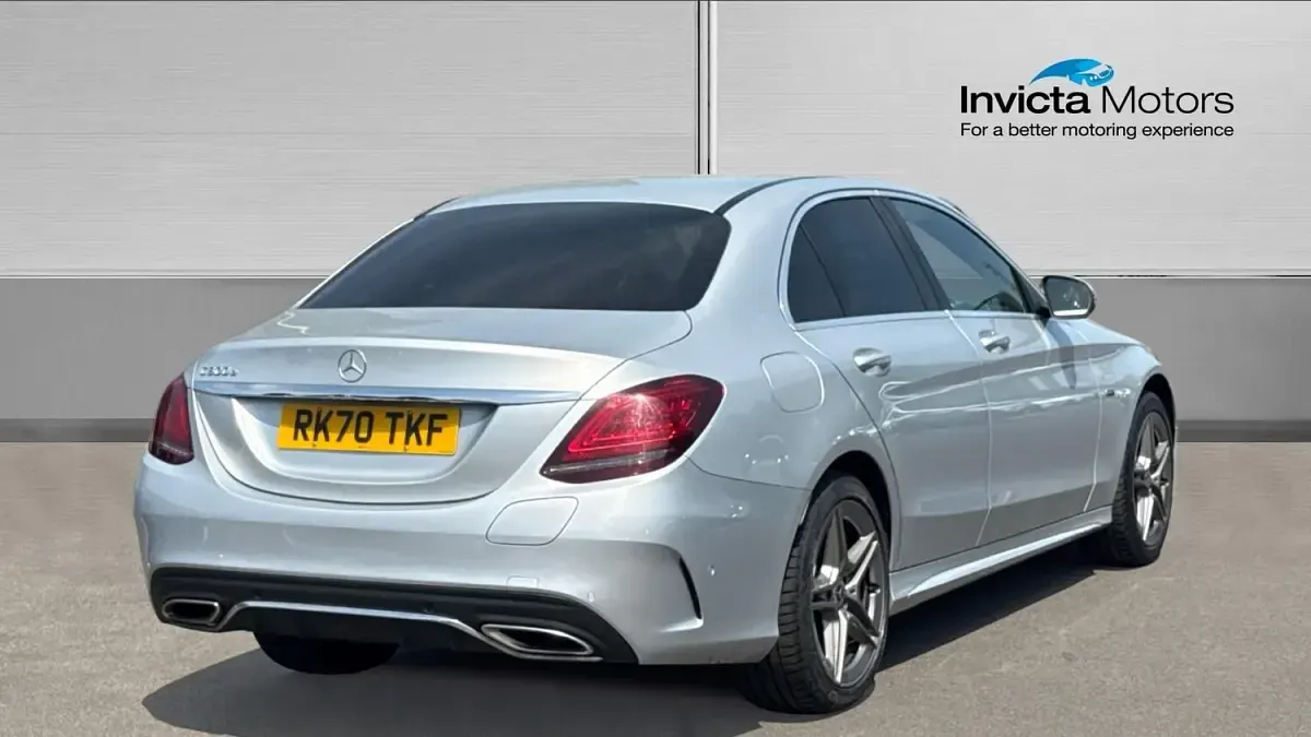 Used Mercedes C300e AMG line 320 HP (235 kW) 2020 Silver Sedan