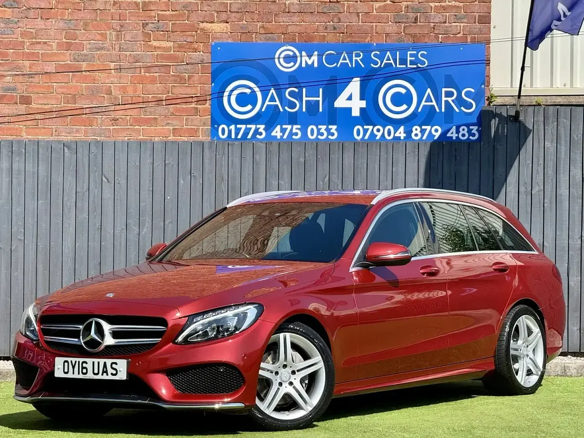 Used Mercedes C200 AMG line 136 HP (100 kW) 2016 Red Estate