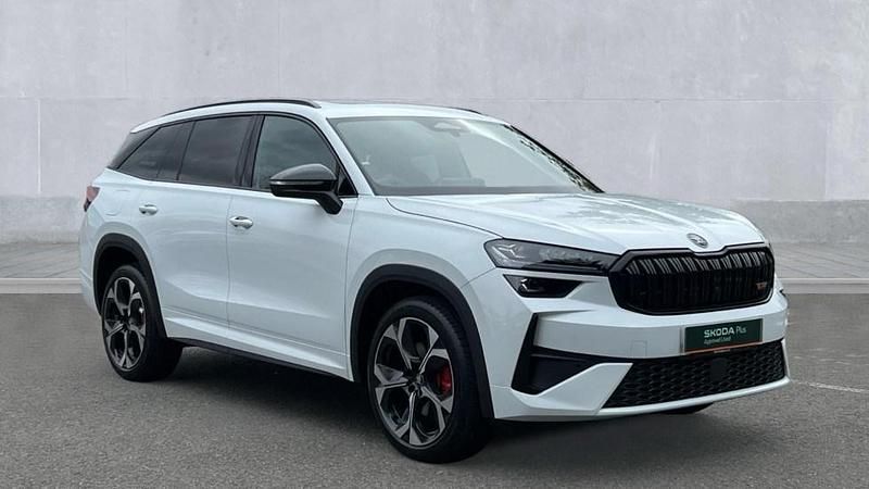 Moon white metallic New 2025 Skoda Kodiaq vRS SUV | £49,990 - Image 1/4