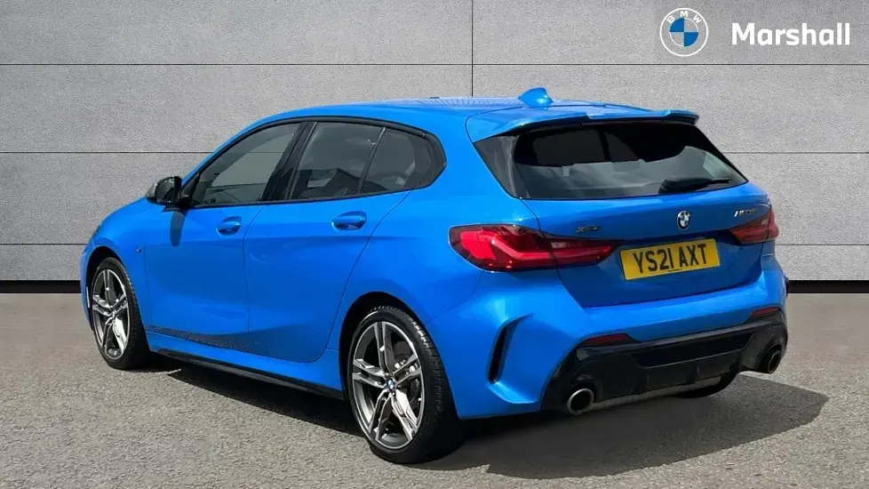 Used BMW M135 Comfort Edition 306 HP (225 kW) 2021 Misano blue metallic Hatchback