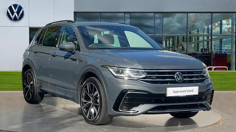 Dolphin grey metallic Used 2023 VW Tiguan R-line SUV | £28,982 (Fair price) - Image 1/4