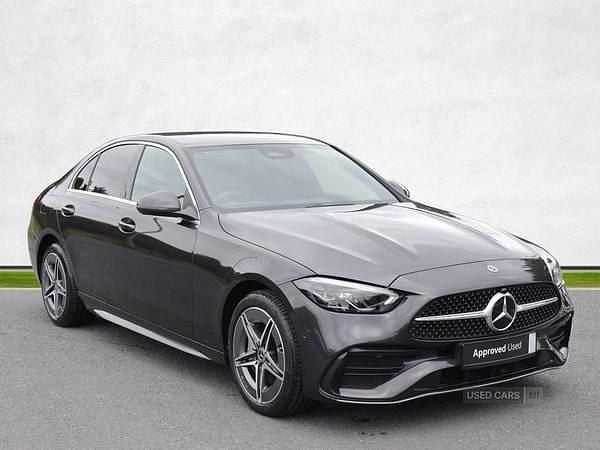 Grey Used 2022 Mercedes C300e AMG line Sedan | £32,995 (Expensive) - Image 1/4