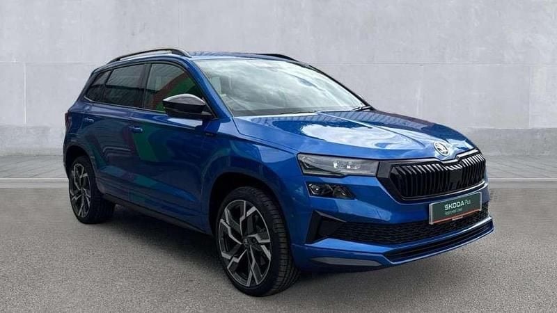 Blue New 2025 Skoda Karoq SportLine SUV | £30,990 (Expensive) - Image 1/4