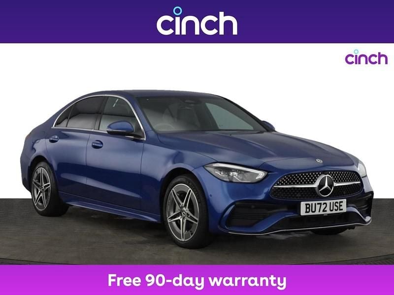 Blue Used 2022 Mercedes C300e AMG line Sedan | £27,999 (Fair price) - Image 1/3