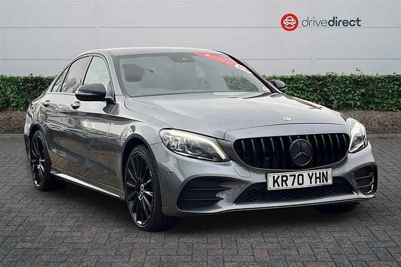 Grey Used 2020 Mercedes C300e AMG line Sedan | £21,229 (Fair price) - Image 1/4