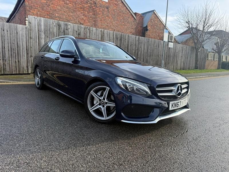 Begagnad Mercedes C220 AMG line 2017 Blå Kombi