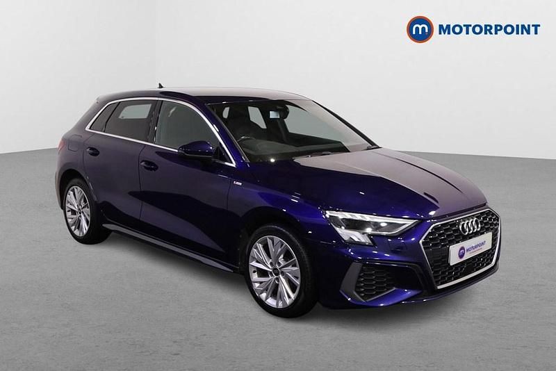 Blue Used 2022 Audi A3 e-tron S-Line Hatchback | £18,499 (Fair price) - Image 1/4