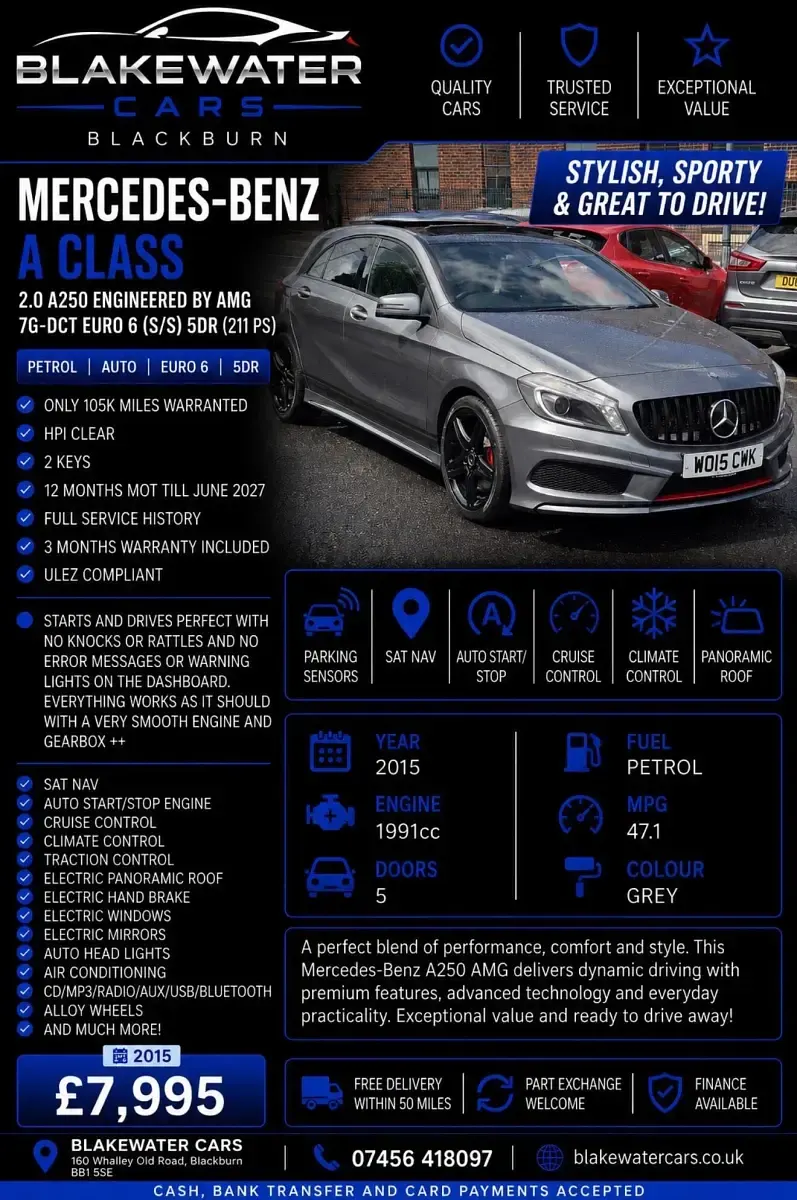 Used Mercedes A250 AMG 2015 Grey Hatchback