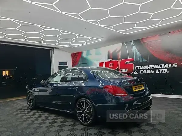 Used Mercedes C220 AMG line 170 HP (125 kW) 2018 Blue Sedan