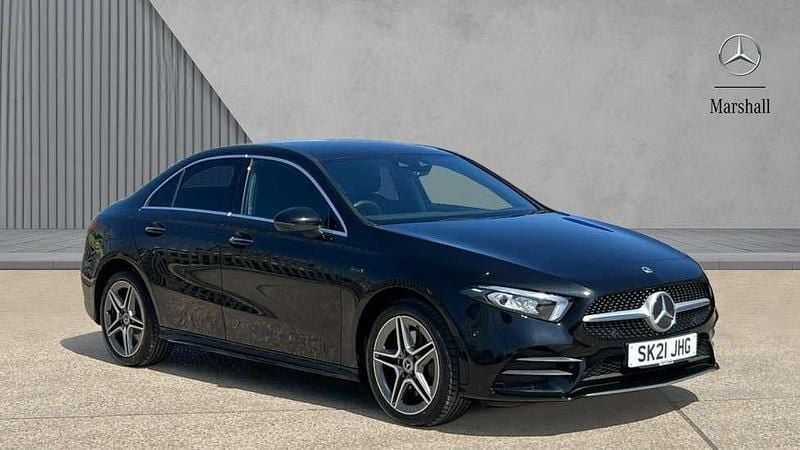 Cosmos black metallic Used 2021 Mercedes A250 AMG Line Premium Sedan | £20,173 (Fair price) - Image 1/4